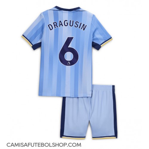 Camisa de time de futebol Tottenham Hotspur Radu Dragusin #6 Replicas 2º Equipamento Infantil 2024-25 Manga Curta (+ Calças curtas)